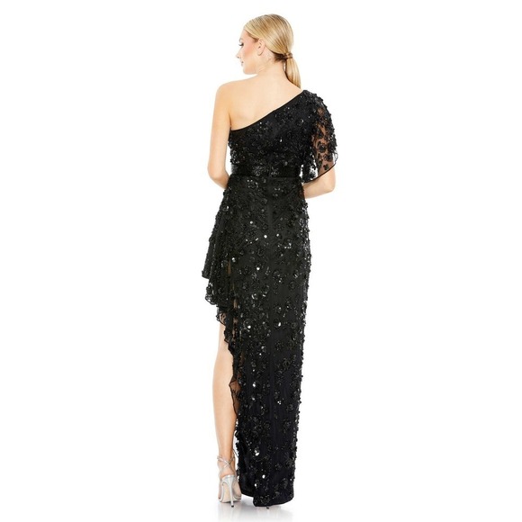 Mac Duggal Women's Black One Shoulder Embellished Gown Size 4 NWT - Picture 3 of 12